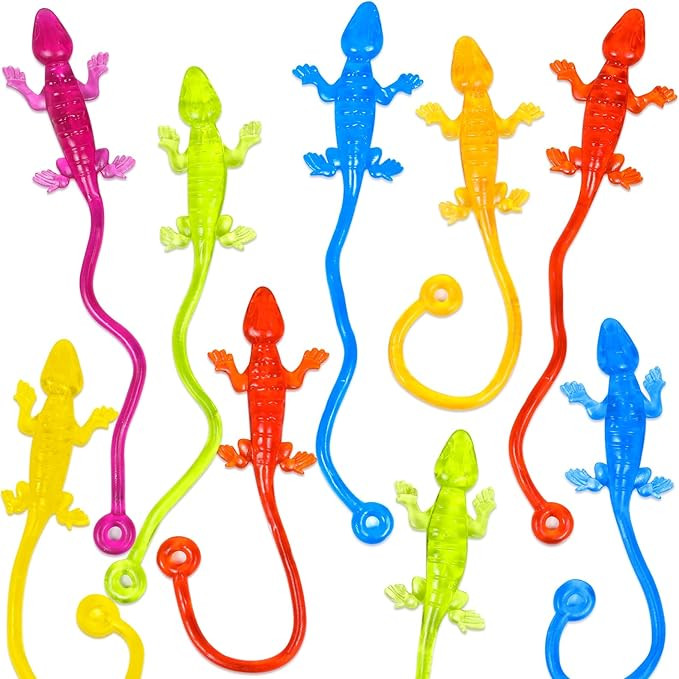 40pcs Sticky Gecko Toys Party Favors Kids Goodie Bag Stuffers Sticky Finger Bulk Stretchy Lizard ... | Amazon (US)