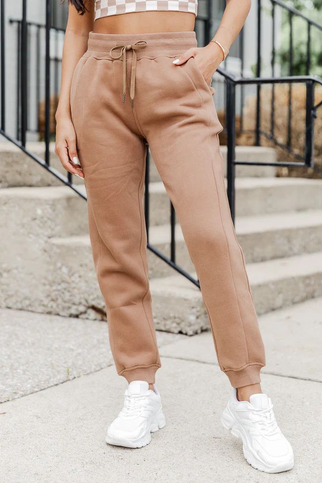 Making It Look Easy Brown Joggers | Pink Lily