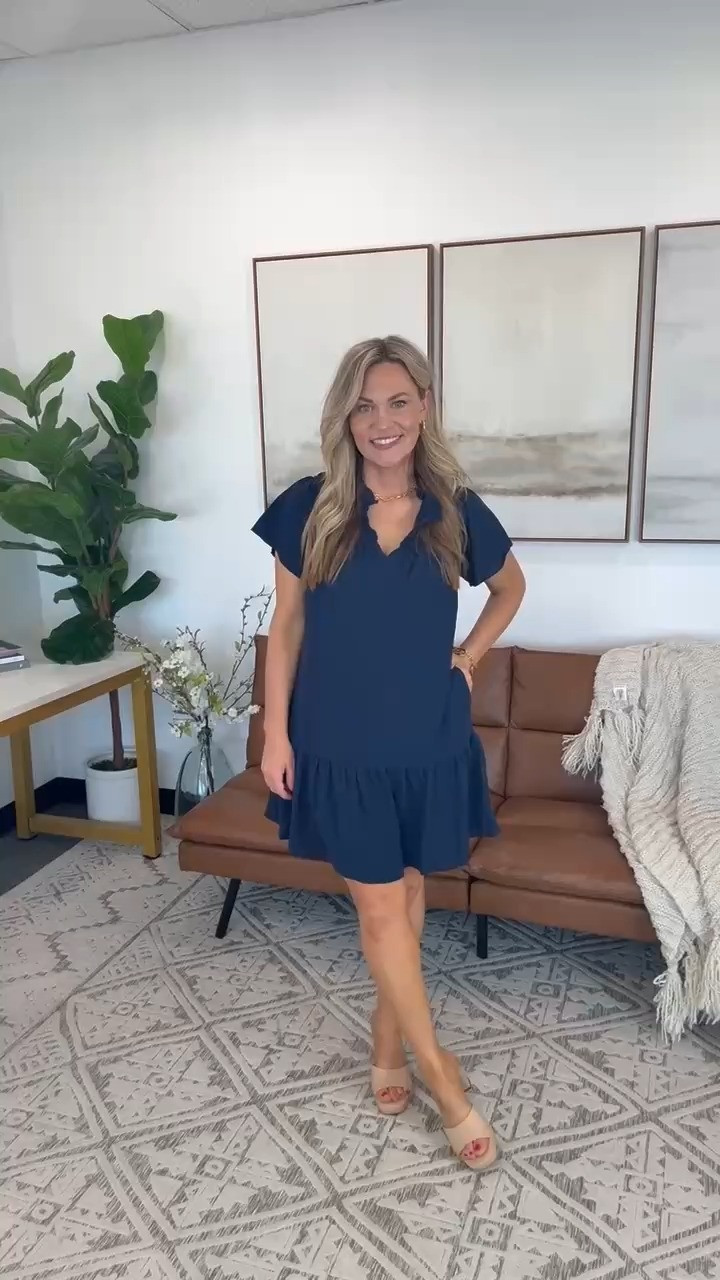 A classic navy moment that you will wear on repeat. This dress is so flattering with its flowy fit and subtle ruffle detail, making it perfect for everything from errands to casual dinners. Such a good staple for spring and summer.

casual navy dress, spring outfit ideas, summer dress outfit, amazon outfit inspo, effortless style women, everyday casual look, lightweight dress outfit, simple chic style, comfortable everyday outfit, closet staple dress, audriedollins

#LTKootd #LTKSeasonal #LTKOver40
