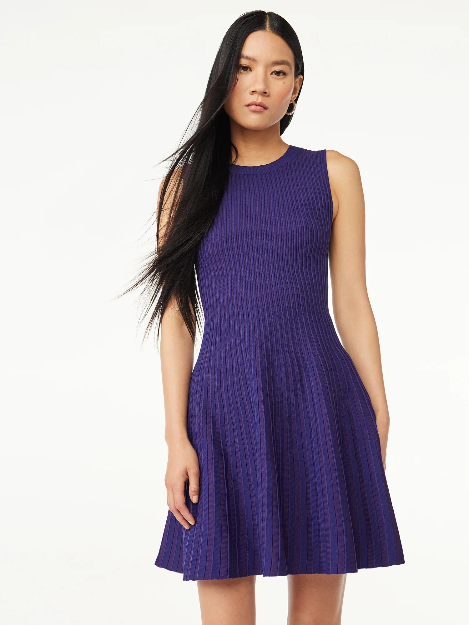 Scoop Women's Striped Mini Sweater Dress, Sizes XS-XXL | Walmart (US)