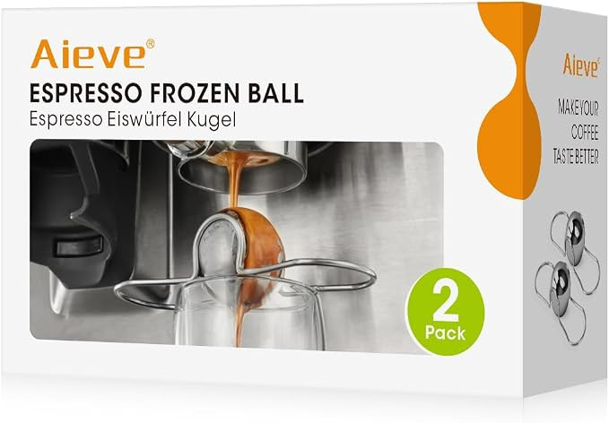 AIEVE 2 Pack Espresso Cooling Ball, Stainless Steel Frozen Ice Rock for Coffee, Espresso Accessor... | Amazon (US)