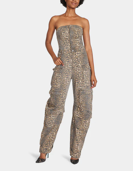 CARGO JUMPSUIT LEOPARD | Betsey Johnson
