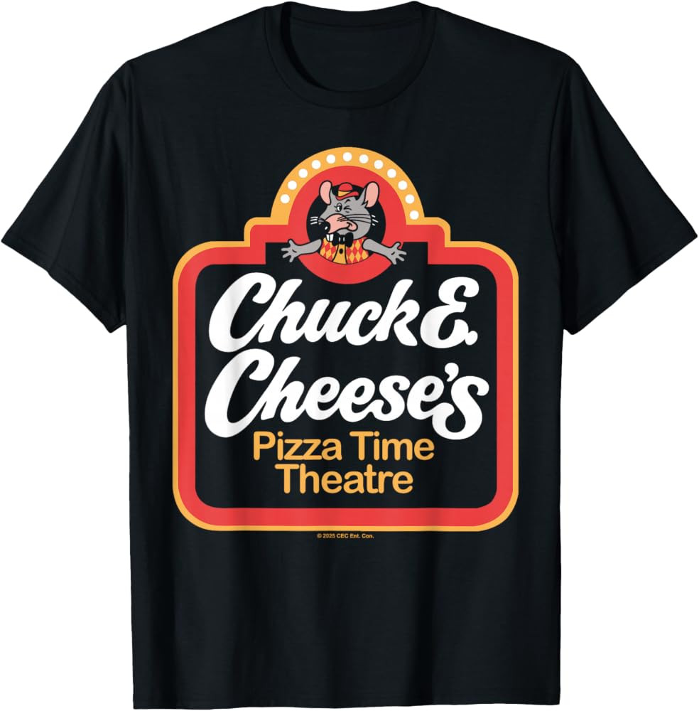 Chuck E. Cheese Classic Chuck E. Cheese's Pizza Time Theatre T-Shirt | Amazon (US)