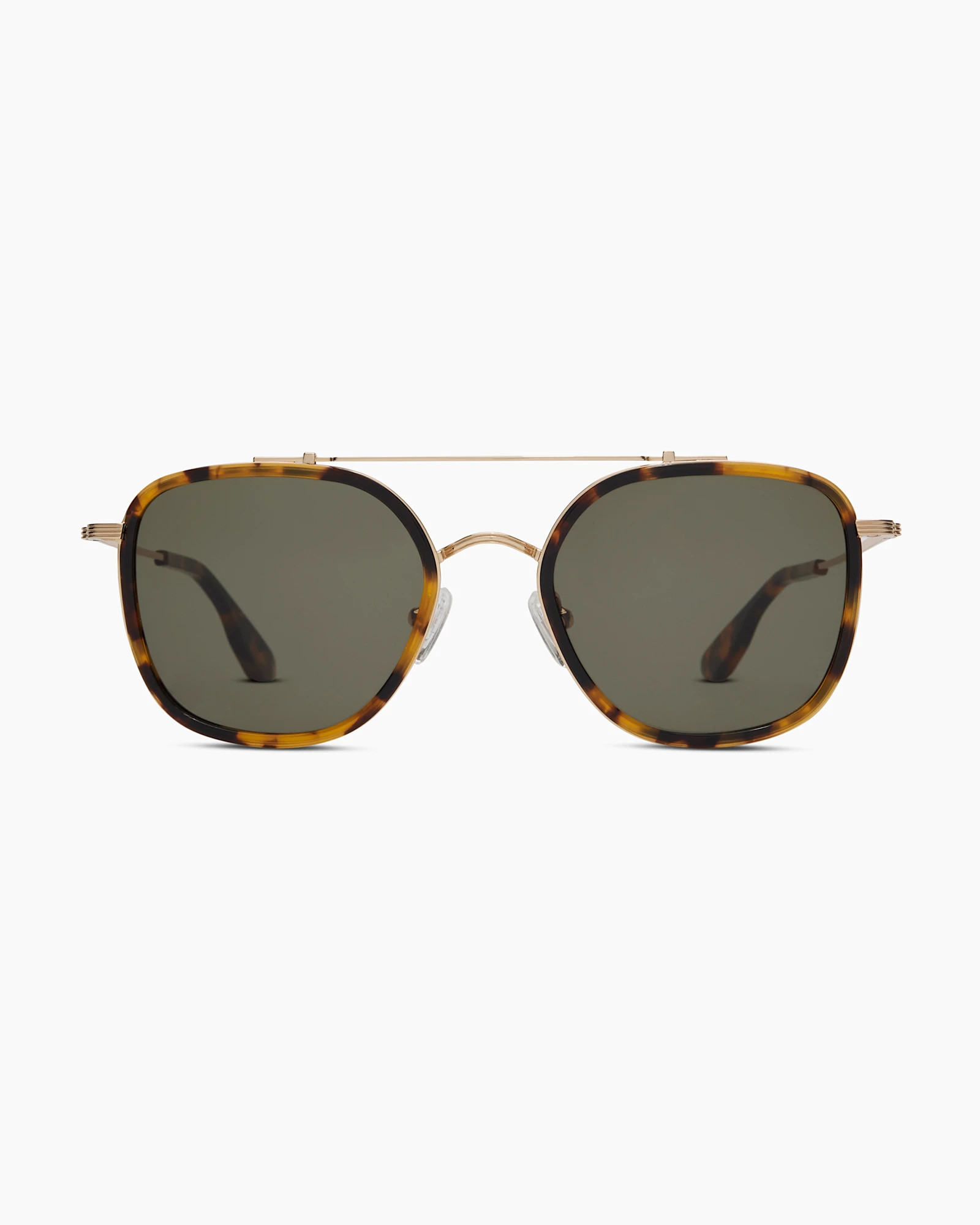 Quince | Rio Polarized Stainless Steel Sunglasses in Gold/Fawn Tortoise with Green lens, Size Standard, Cellulose Acetate | Quince