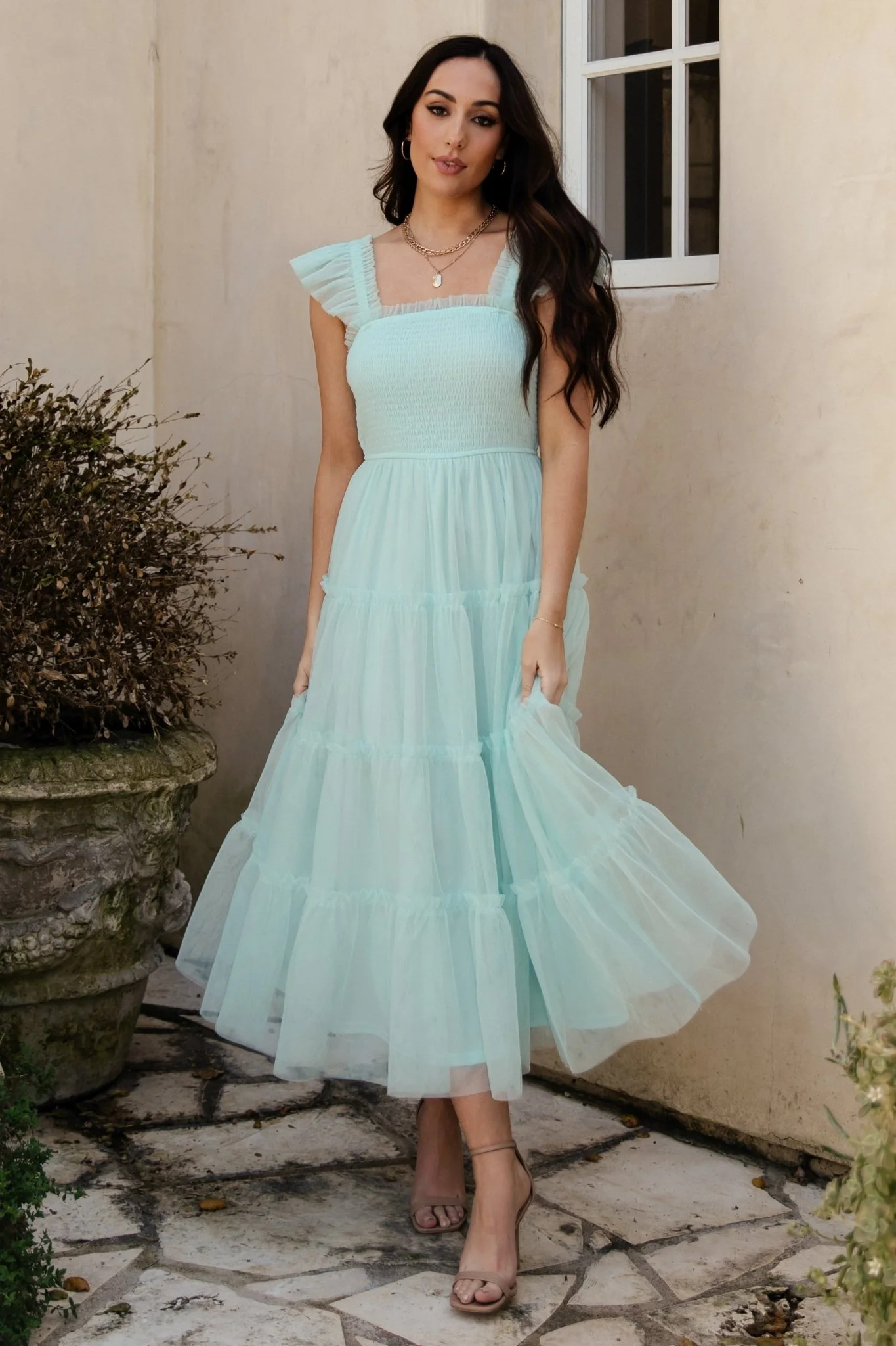 Mindi Tulle Midi Dress | Sea Blue | Baltic Born