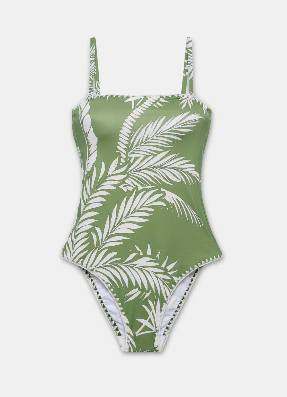 Green Palm Print Swimsuit | Mint Velvet