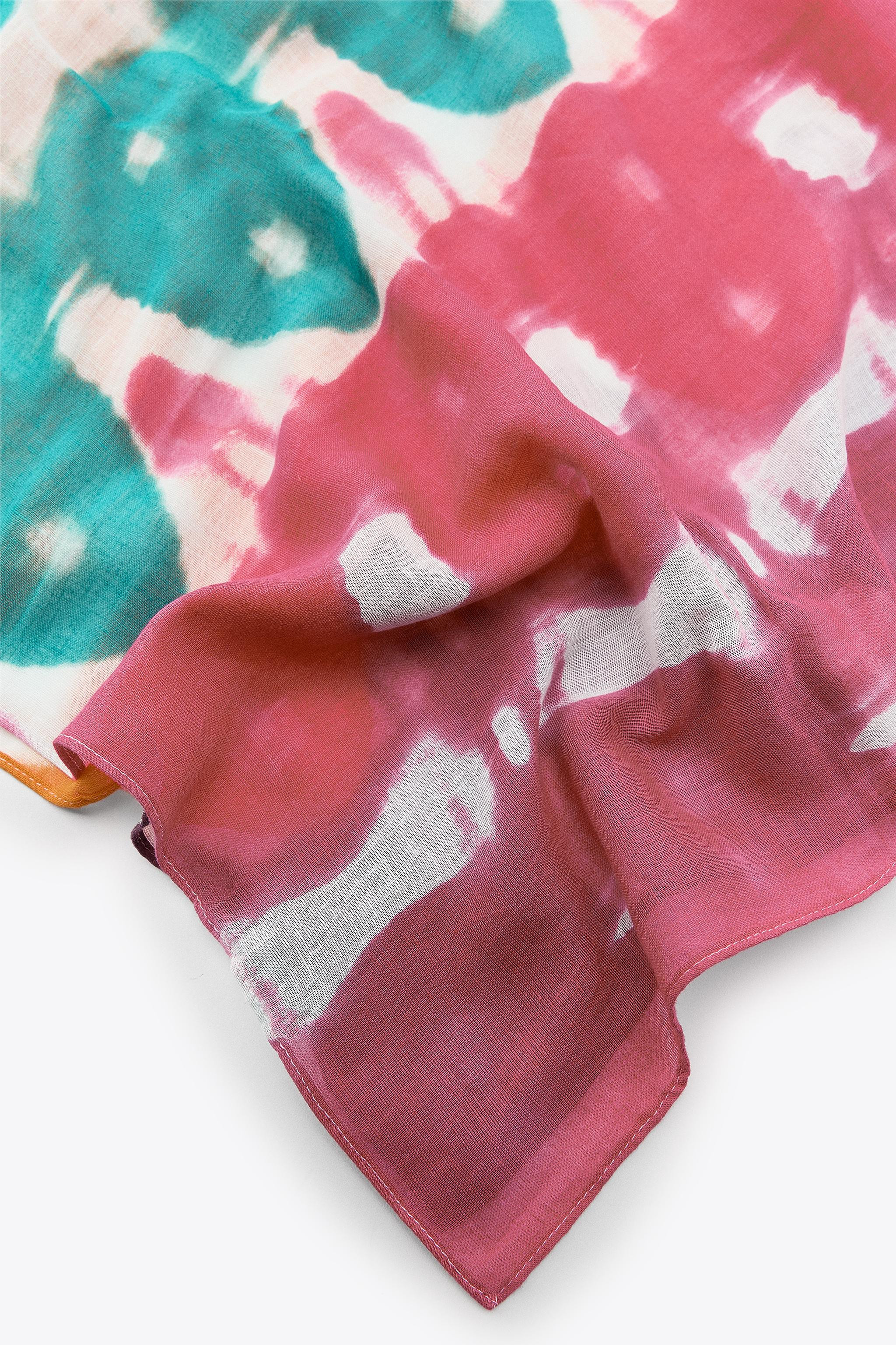 PRINTED SCARF WITH COTTON | Zara US