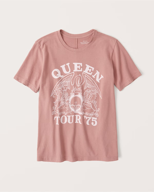 Queen 90s-Inspired Relaxed Band Tee | Abercrombie & Fitch (US)
