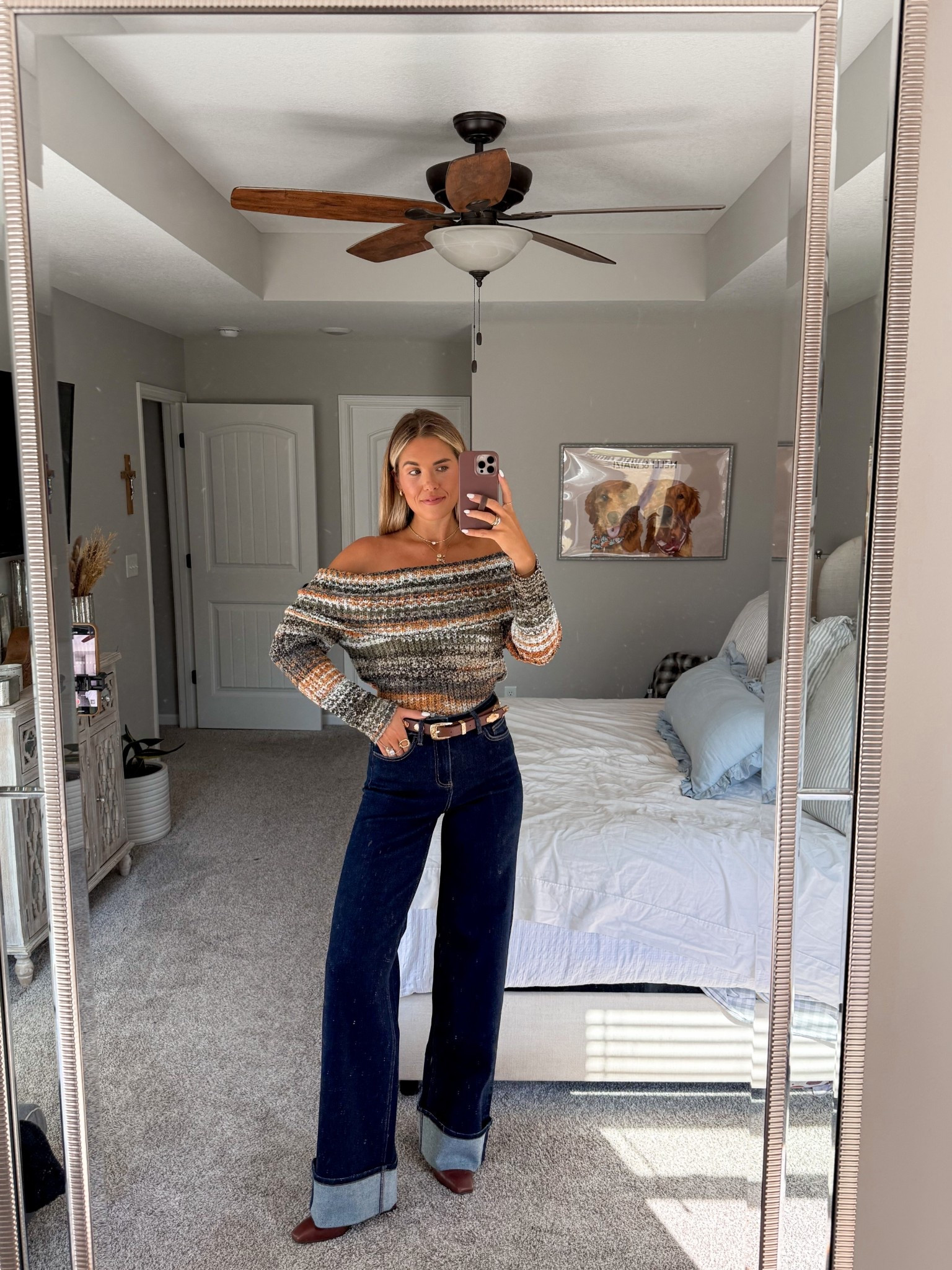 jeans in a 26/36 - they’re SUPER tall girl friendly and also stretchy! so stretchy you can probs size down 1. sweater is a little big in the chest - could use some fashion tape to help hold it up :) 

#LTKTall #LTKSeasonal #LTKStyleTip