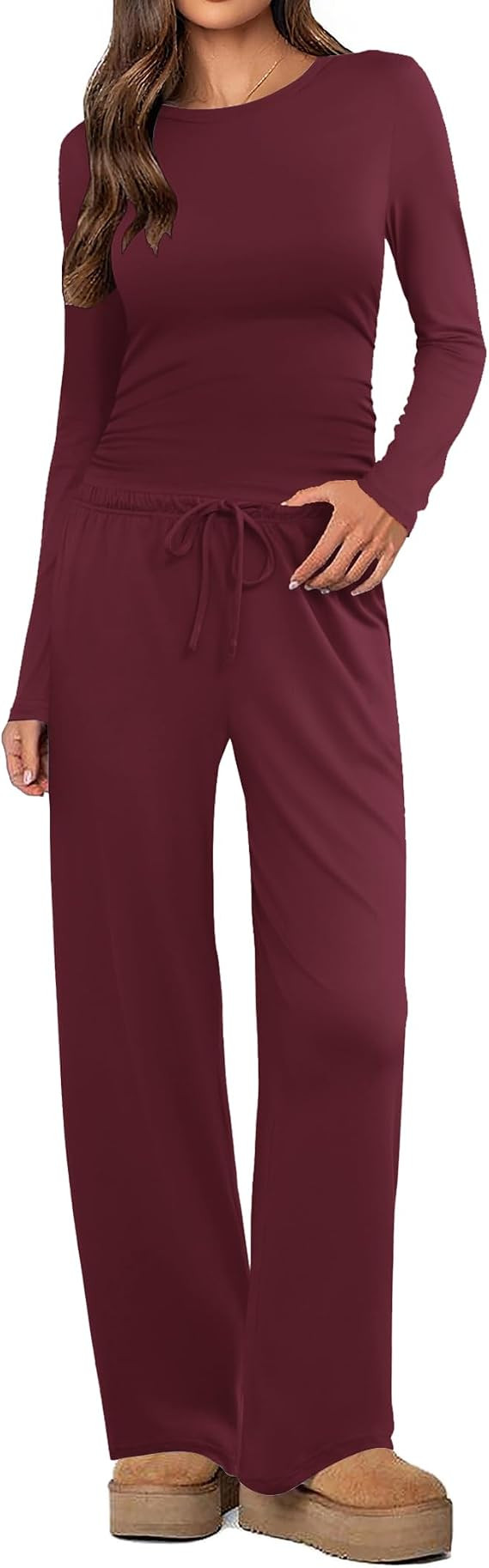 Ekouaer Women's 2 Piece Set 2026 Ruched Side Lounge Set with Pockets | Amazon (US)