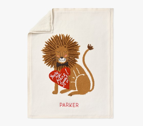 Rifle Paper Co. Valentine's Day Lion Heirloom Baby Blanket | Pottery Barn Kids