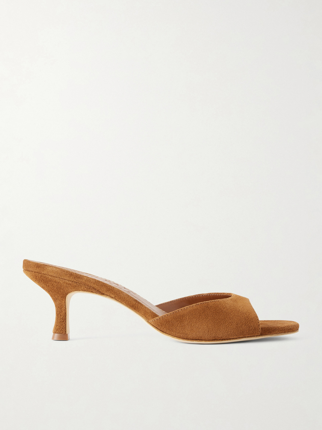 STAUD - Brigitte Suede Mules - Brown | NET-A-PORTER (US)
