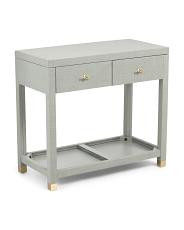 32x29 2 Drawer Linen Wrapped Side Table | TJ Maxx