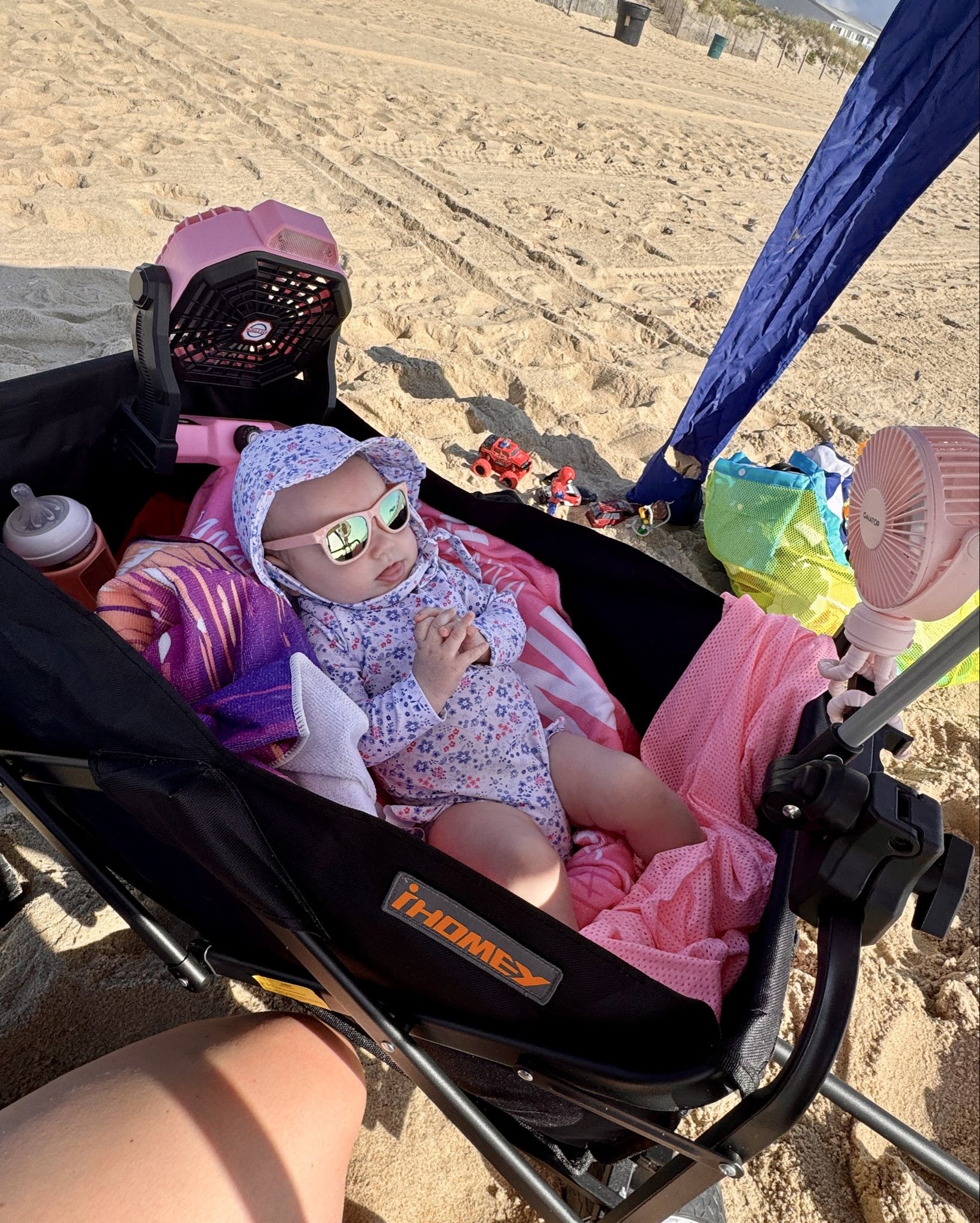 Everything we brought on vacation to keep her nice and cool and protected from the sun 🫶🏻 beach baby must haves! She also when she wanted to sit propped up in her stroller had a baby time baby seat under her towel so she could watch the waves! Worked great both in the wagon and on the sand when she wanted to stick her feet in the sand! 

#LTKBaby #LTKFamily #LTKTravel