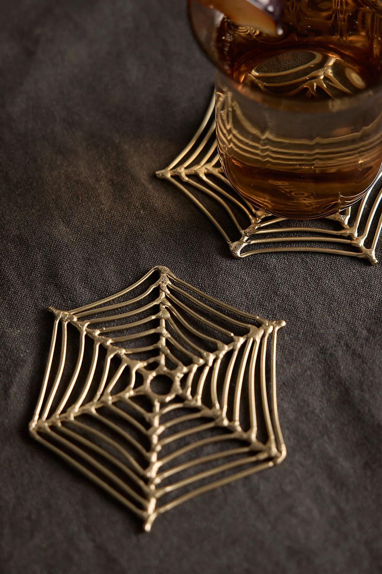 Spider Web Brass Coasters, Set of 4 | Anthropologie (US)
