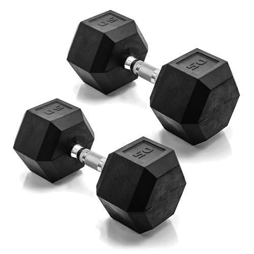 CAP Barbell 50 LB Pair Coated Hex Dumbbell Weight | Amazon (US)