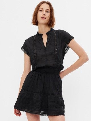 Lace Embroidered Peplum Popover Top | Gap (US)