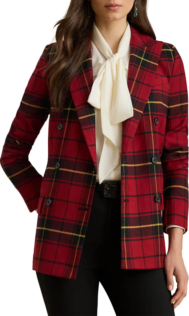 Plaid Double Breasted Wool Blend Blazer | Nordstrom