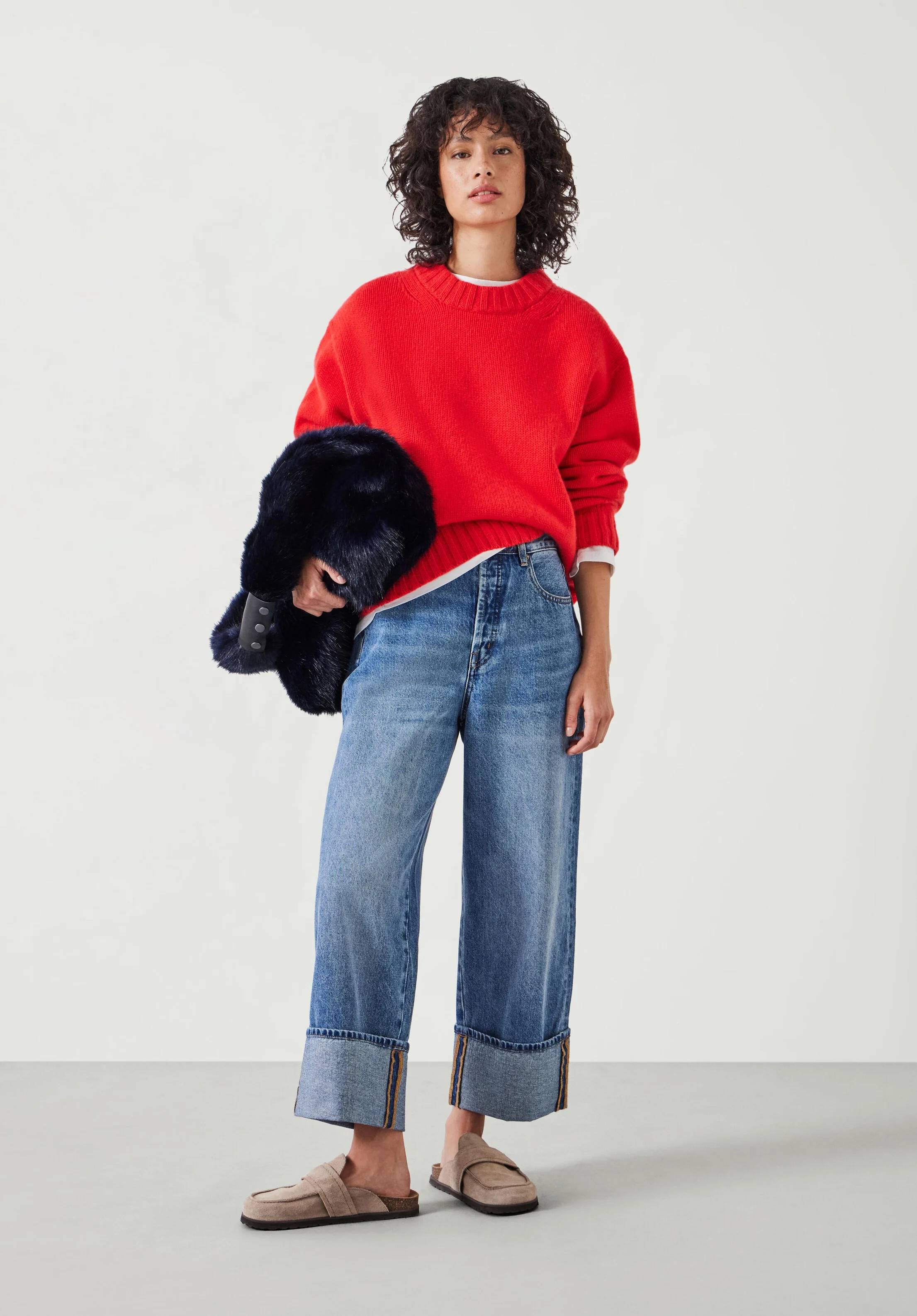 Cora Chunky Cashmere Crew Jumper | Hush UK