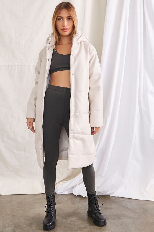 Quilted Faux Leather Longline Jacket | Forever 21 (US)
