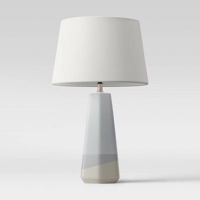 Dipped Ceramic Lamp Blue with Linen Shade - Threshold™ | Target