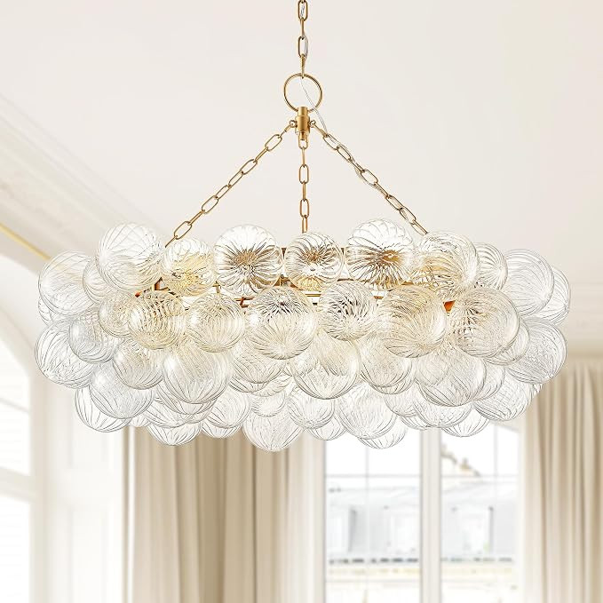 40’’ Bubble Chandelier Gold, with 9 Lights, LED Bulbs Included | Amazon (US)