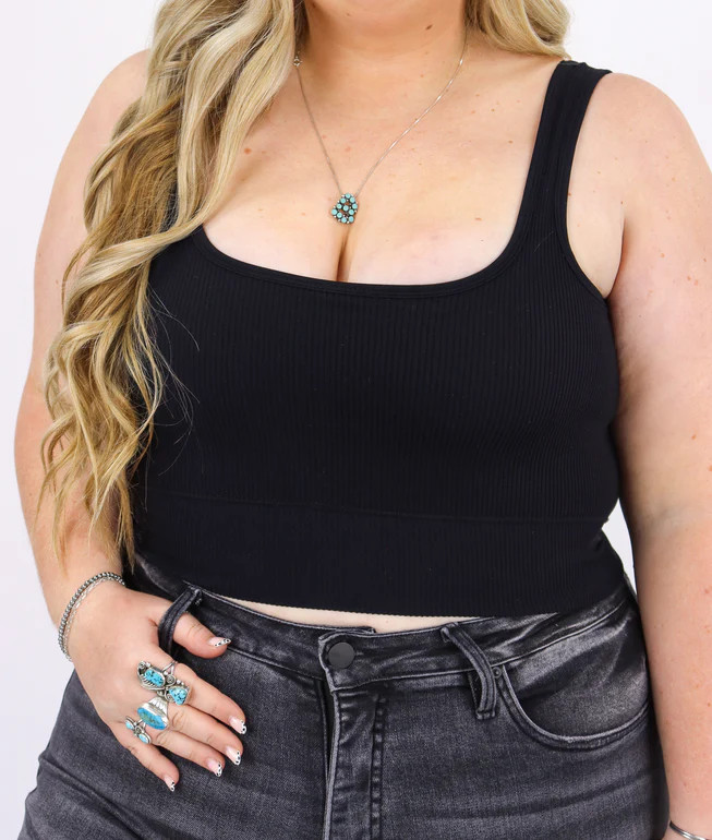 The Essential Crop | Padded Squareneck | Alexander Jane Boutique