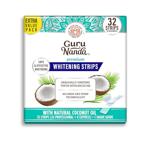 GuruNanda Teeth Whitening Strips - 16-Day Treatment with Non-Slip, Dry Strip Technology - Whiteni... | Amazon (US)