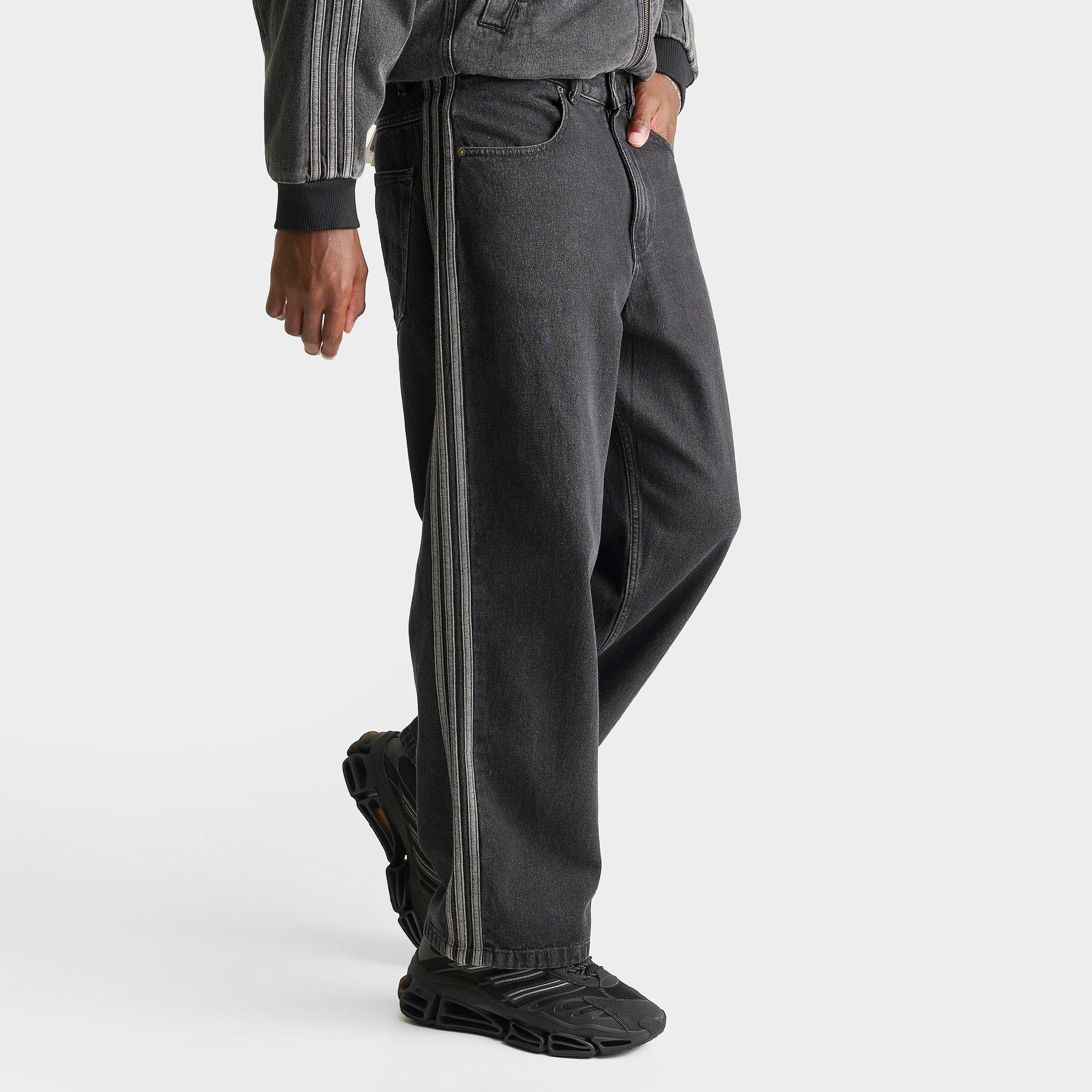 adidas Men's Originals SST Loose Denim Jeans in True Black Denim Size: 36 | Finish Line (US)