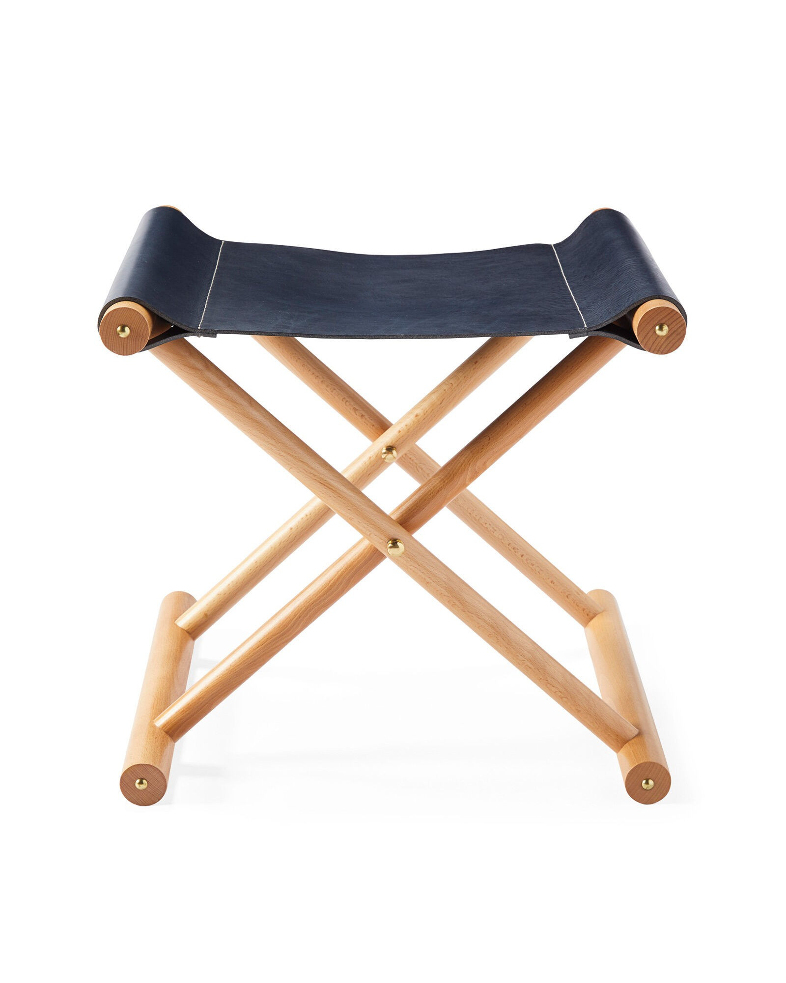 Cooper Leather Stool - Navy | Serena and Lily