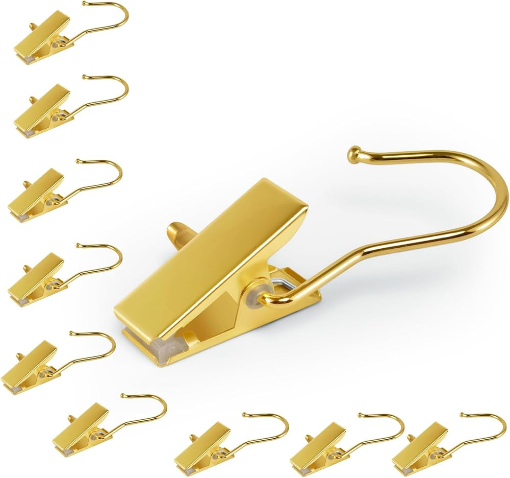 10Pcs Gold Boot Clips for Hanging, Single Clip Hangers, Boot Clips, Sock Clips, Laundry Hooks, Ha... | Amazon (US)
