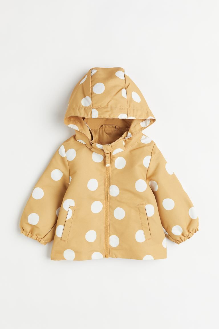 Water-repellent Jacket - Yellow/dotted - Kids | H&M US | H&M (US + CA)