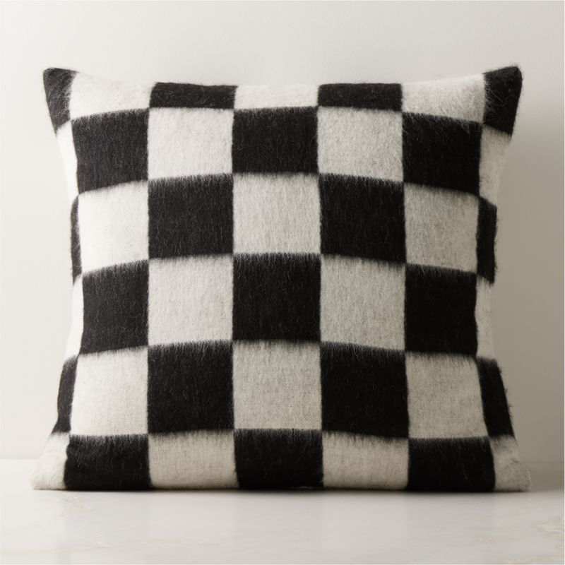 Crosby Black and Ivory Alpaca Throw Pillow with Down-Alternative Insert 23" | CB2 | CB2