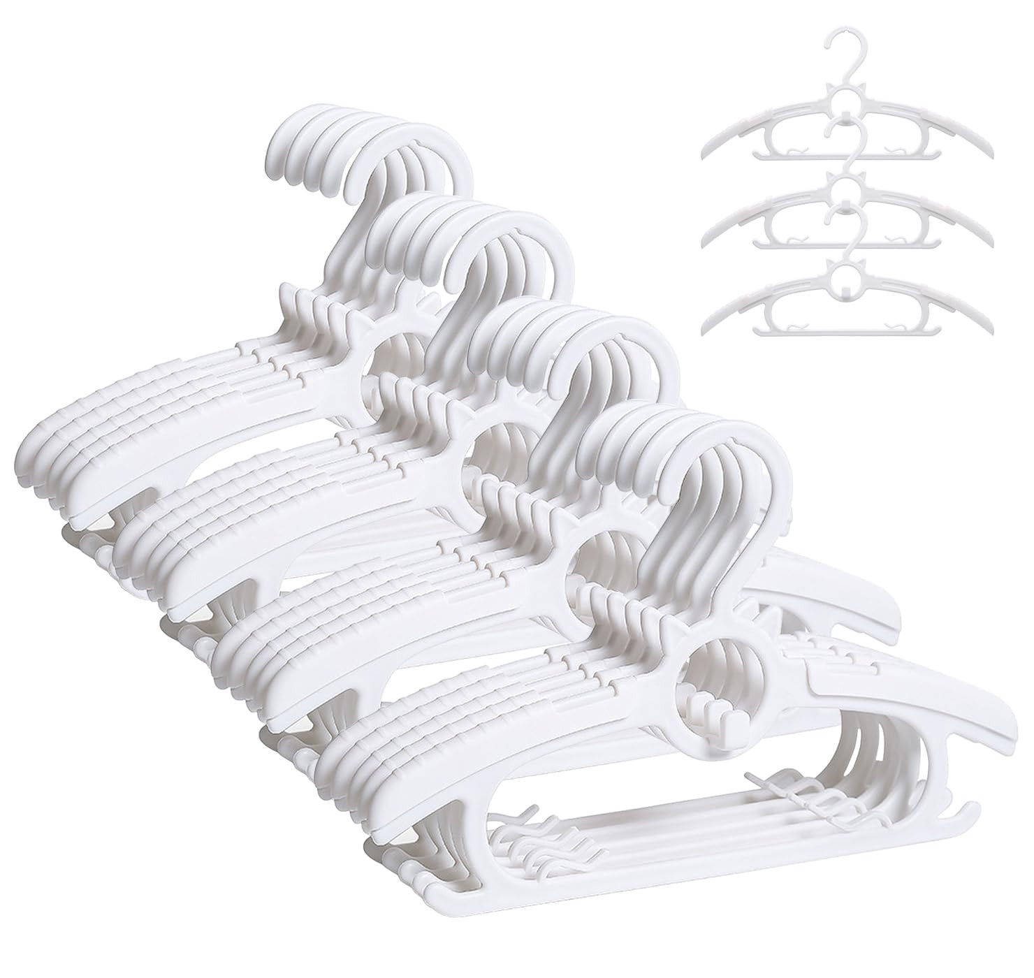 Baby Hangers,20pack White Kids Clothes Hanger Plastic, 11-14" Adjustable Bulk Perchas for Newborn... | Amazon (US)