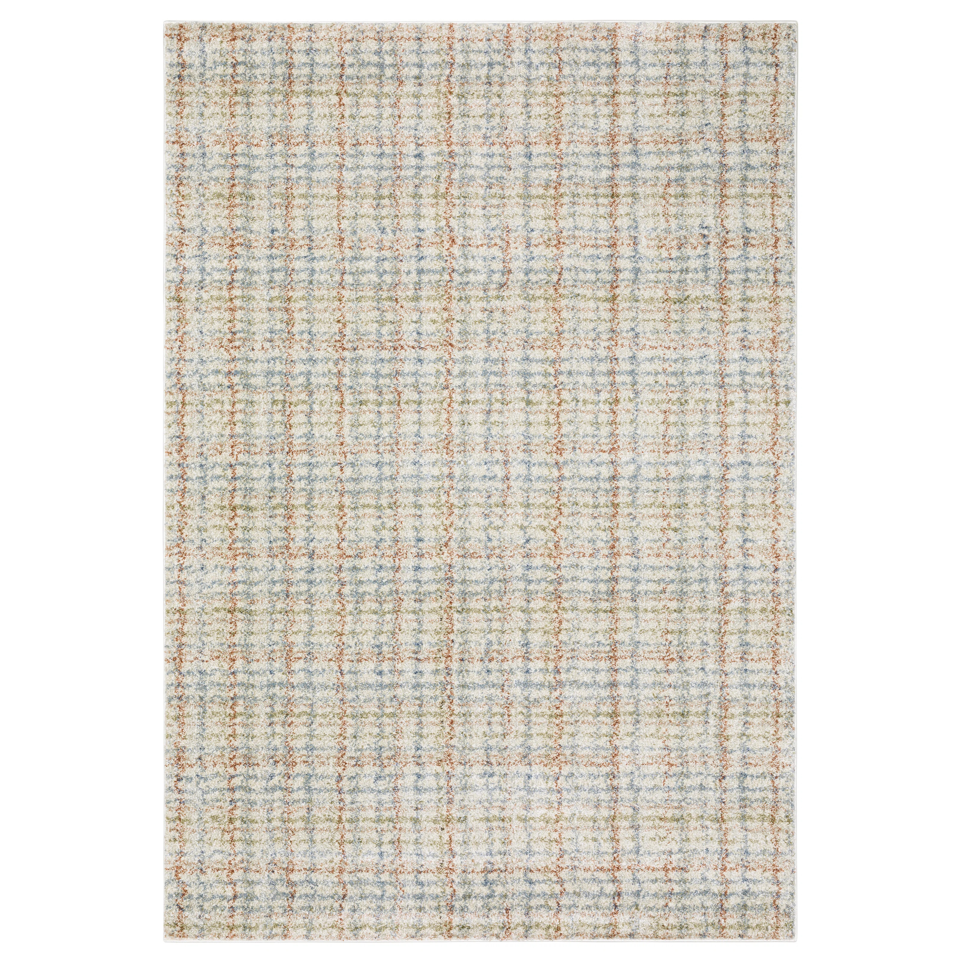 Genesis Distressed Plaid Blue/Rust Area Rug | Wayfair North America