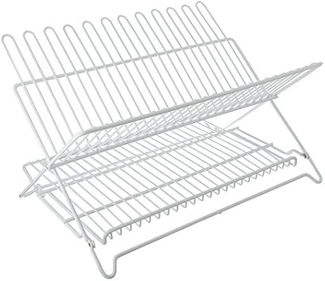 Homebasix Ji-22W-3L Foldable Dish Rack, White | Amazon (US)
