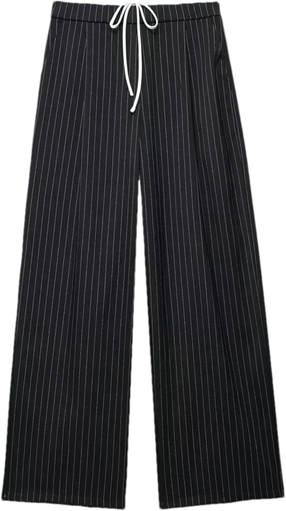 Hndudnff Women Pleated Baggy Pants Summer Formal Office Wear Casual Trousers High Waist Wide Pant... | Amazon (US)