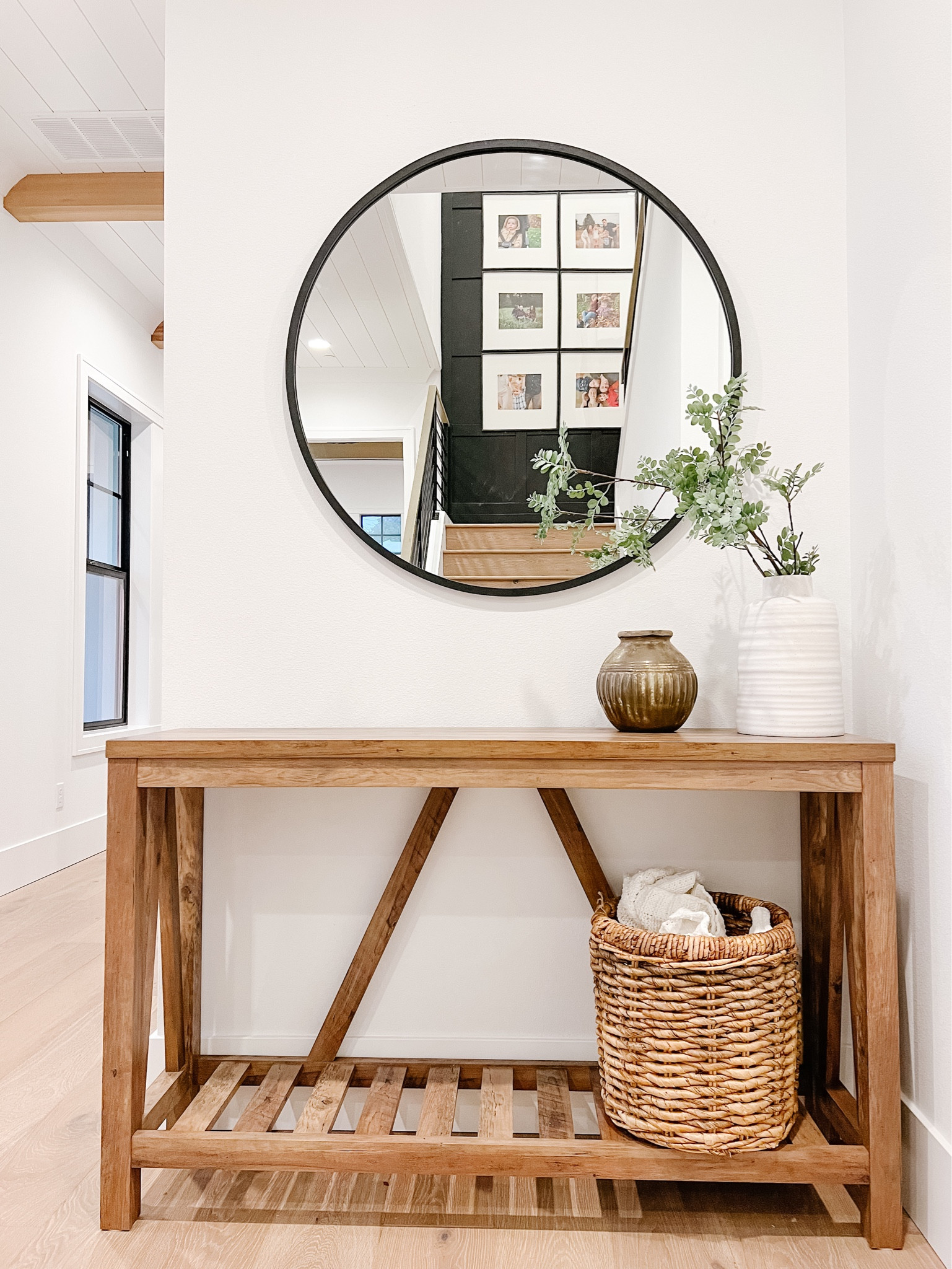 Farmhouse entry way table. Can’t believe it’s from Amazon and less than $300. 