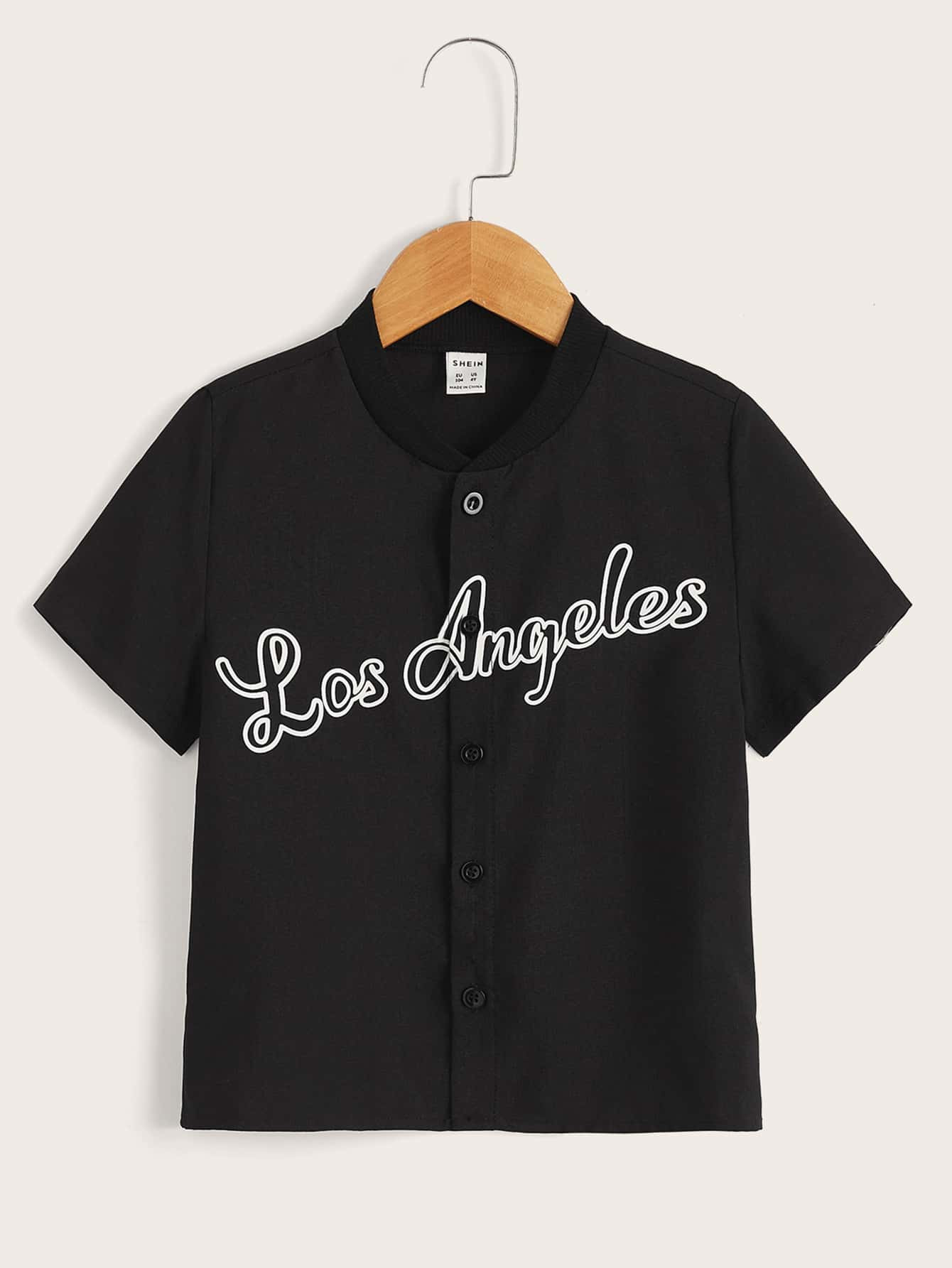 SHEIN Toddler Boys Single Breasted Letter Graphic Shirt | SHEIN