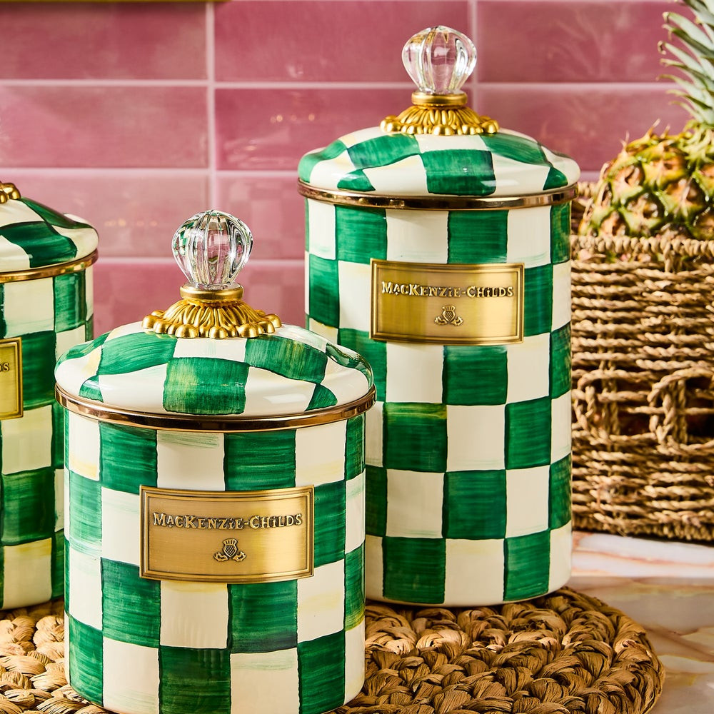 Emerald Check Large Canister | MacKenzie-Childs