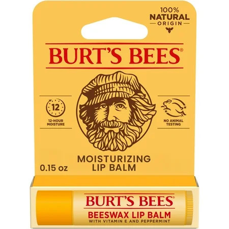 Burt's Bees 100% Natural Origin Moisturizing Beeswax Lip Balm, Peppermint, 1-Pack, 0.15 oz | Walmart (US)