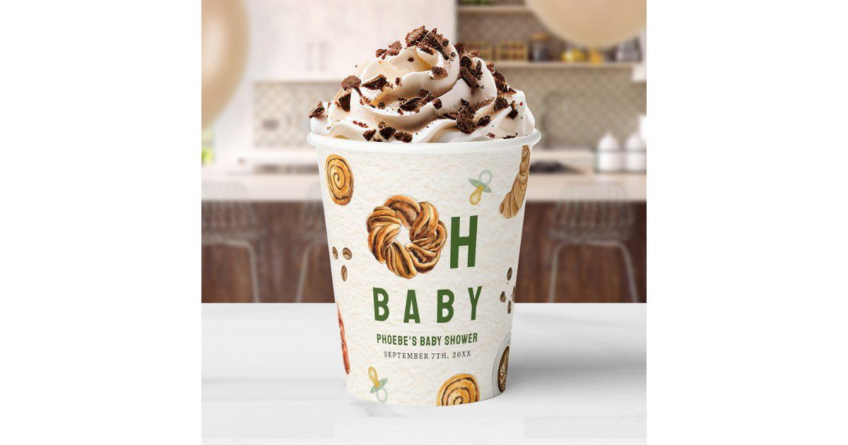 Oh Baby Pastries & Pacifiers Baby Shower Paper Cups | Zazzle | Zazzle