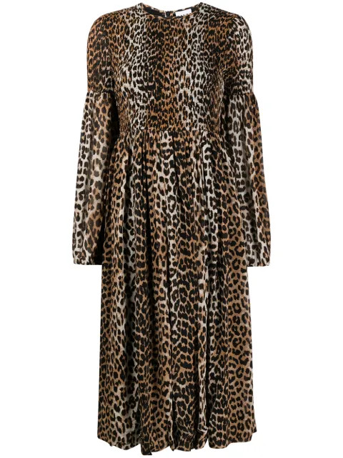 leopard-print ruched dress | Farfetch (UK)