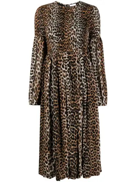 leopard-print ruched dress | Farfetch (UK)