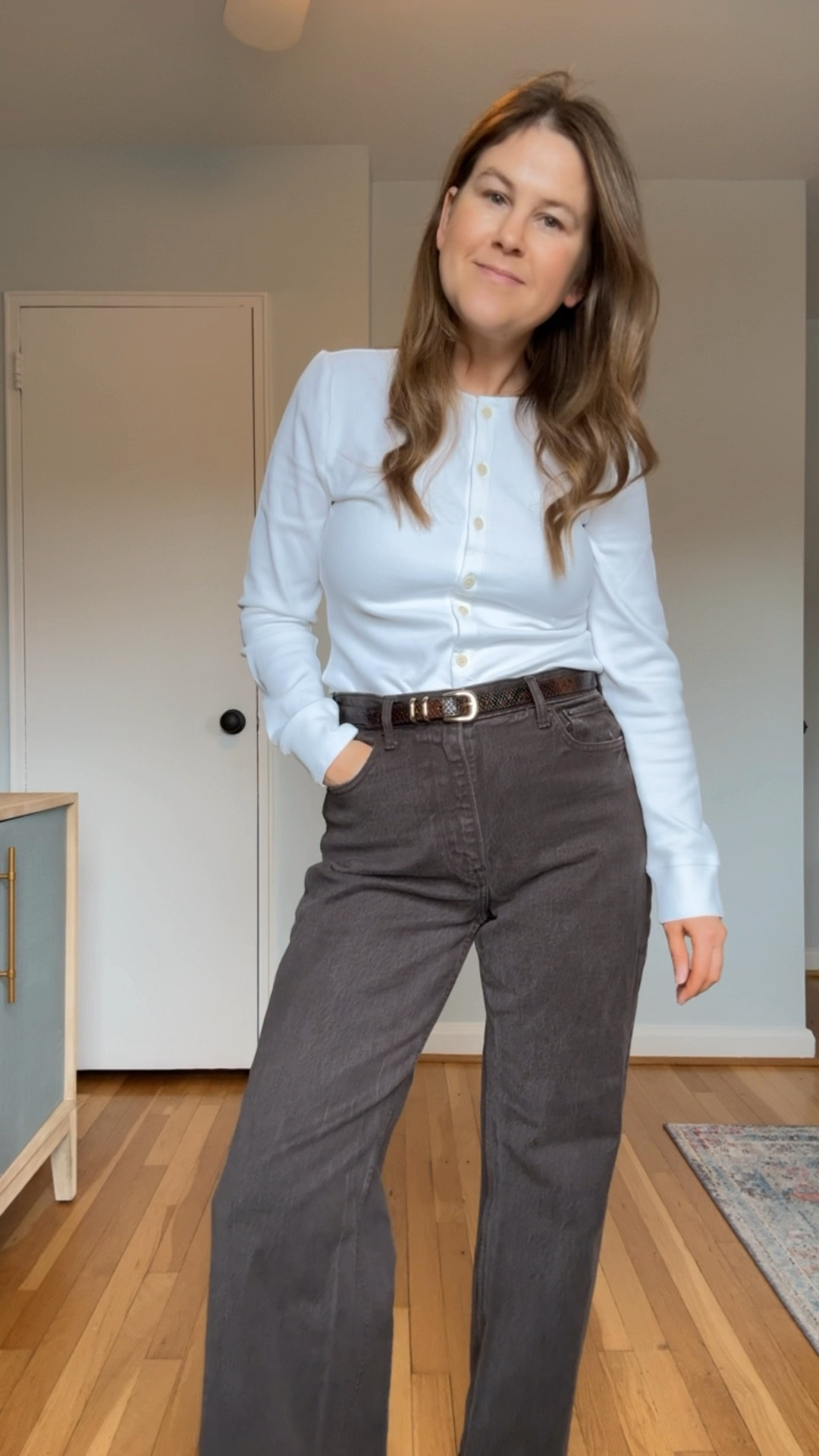 My cardigan t-shirt top is on sale for $33! I wore this cardigan shirt to dinner tonight and it is definitely a new staple in my closet. I wore it with the black jeans I linked along with black loafers and sock tights. Casual but I felt cute! 

#LTKStyleTip #LTKFindsUnder100 #LTKSeasonal