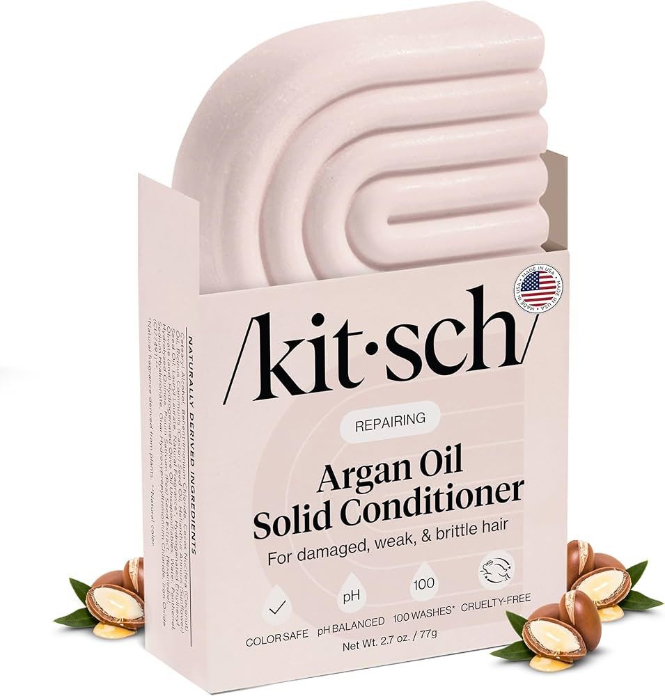Kitsch Argan Oil Conditioner Bar – Repairing Hair Conditioner for Damaged Hair, Anti-Frizz – ... | Amazon (US)