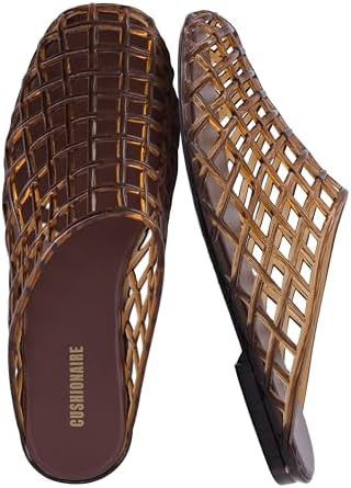 CUSHIONAIRE Lab Jelly Flats for Women, Closed Toe Slip On Lightweight Womens Mules with Woven Des... | Amazon (US)