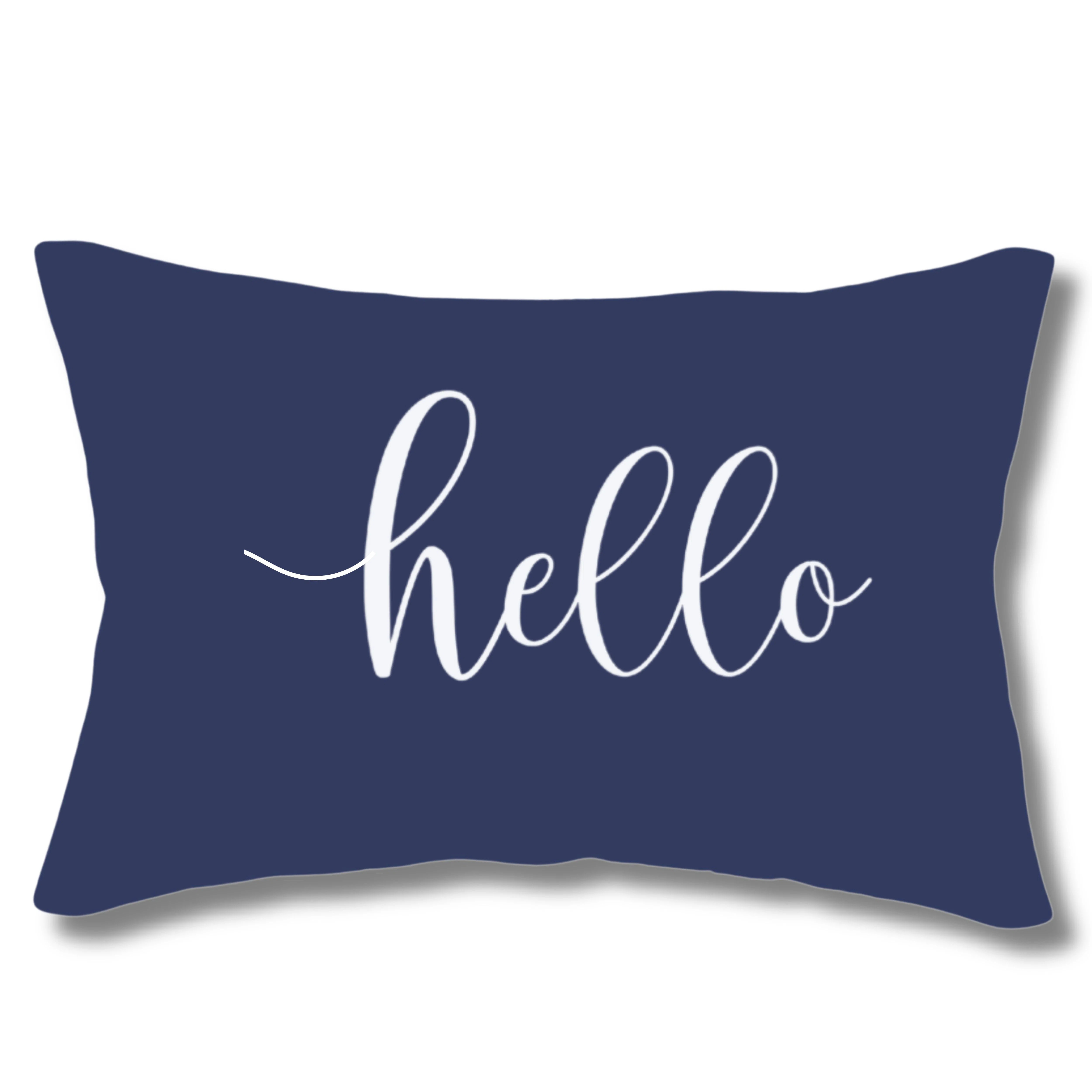 Hello - Decorative Pillow With Typography Text Indoor / Outdoor Cushion | Wayfair North America