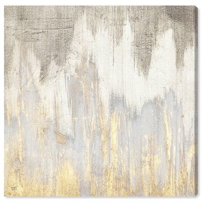 12" x 12" Golden Caves Abstract Unframed Canvas Wall Art in Gray - Oliver Gal | Target