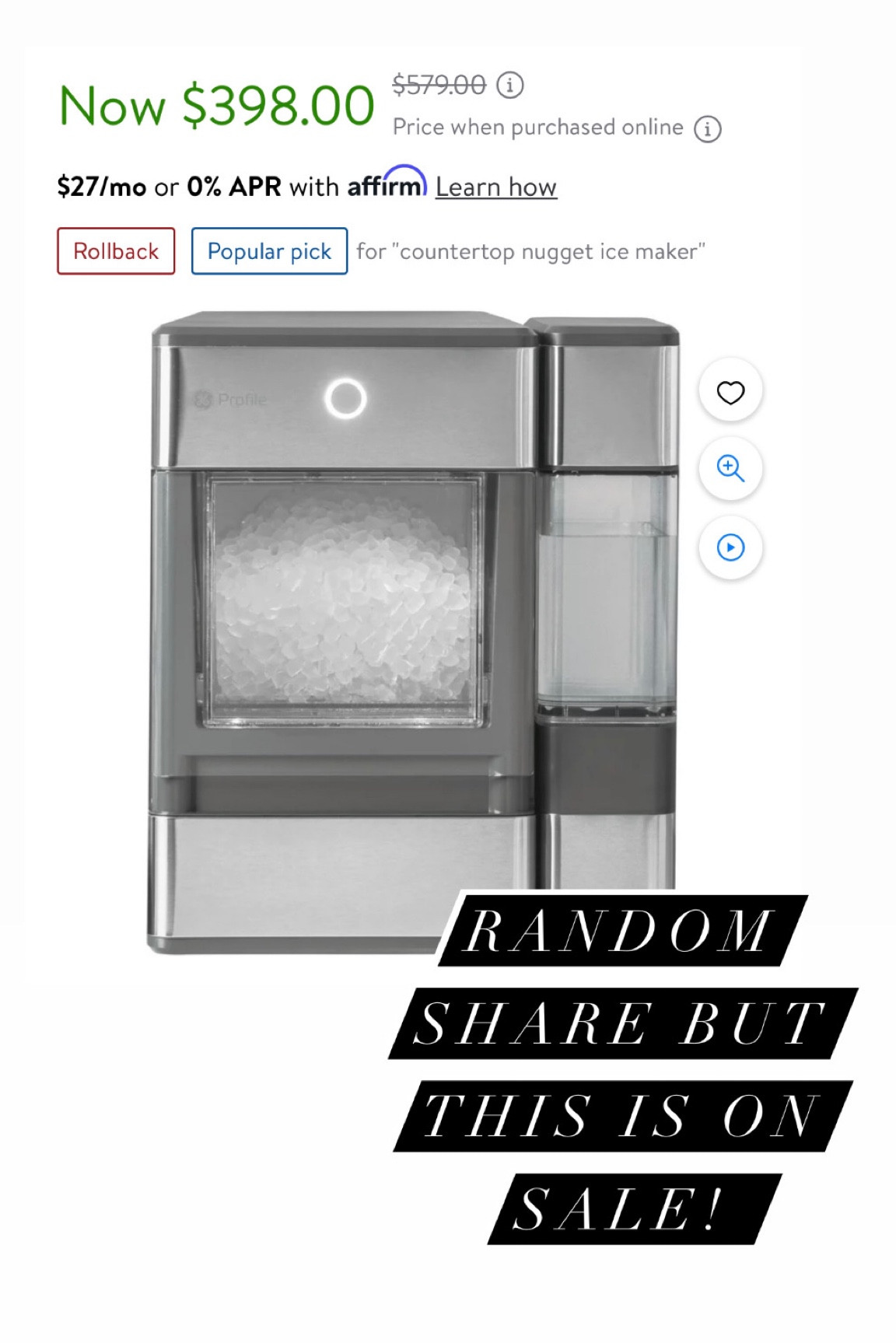 The popular GE nugget ice maker is on sale! 

#LTKhome #LTKsalealert #LTKHolidaySale